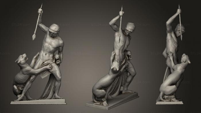 Statues antique and historical (The panther hunter, STKA_1038) 3D models for cnc